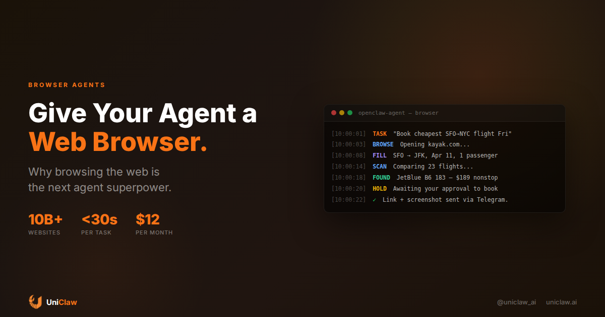 How to Give Your AI Agent a Web Browser — UniClaw Blog